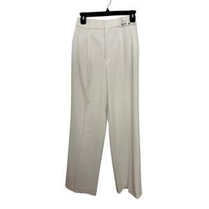 Womens Pants Wide Pants Pleated Slack Trouser Preppy Mid-Rise Stretch XS NWT